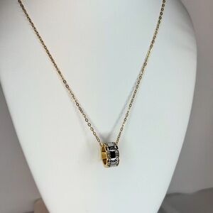 Elegant Gold and Silver Love Pendant Necklace